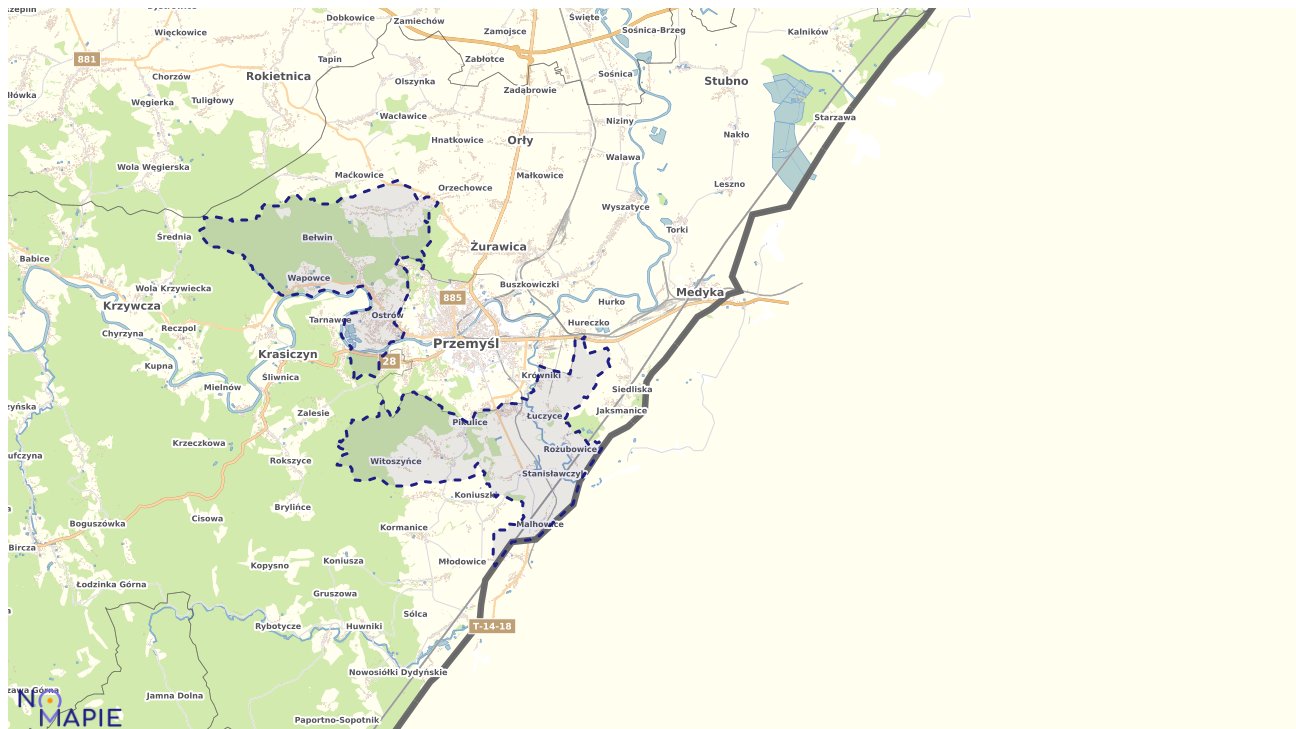 Mapa obszarów ochrony przyrody Przemyśla