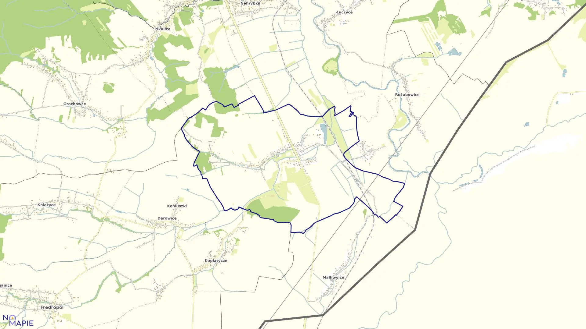 Mapa obrębu Hermanowice w gminie Przemyśl