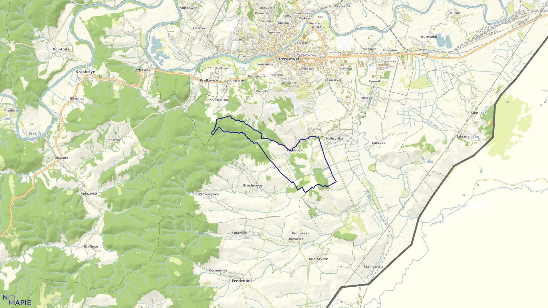 Mapa obrębu Pikulice w gminie Przemyśl